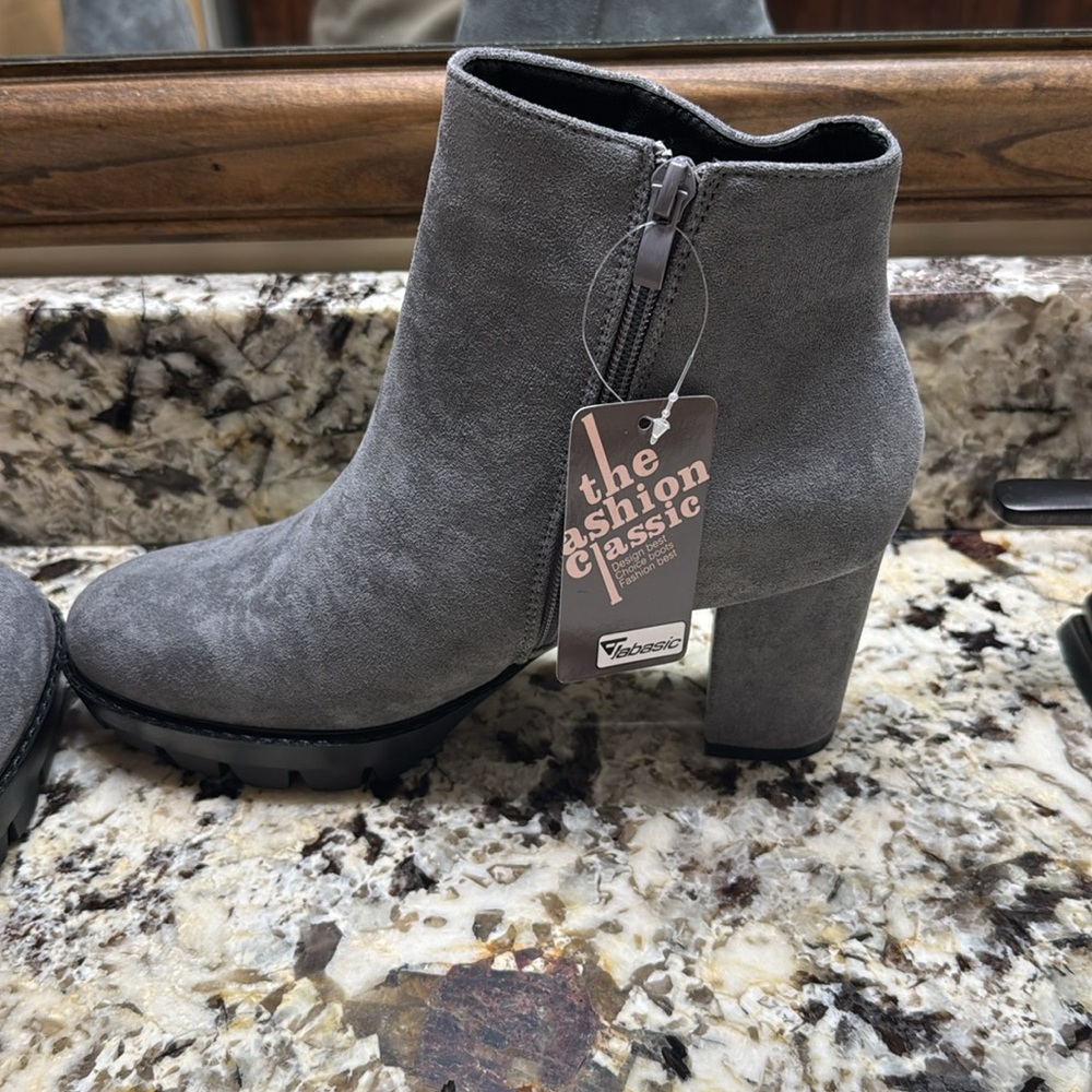 Jabasic High Heel Booties Grey 8.5 - Picture 8 of 8